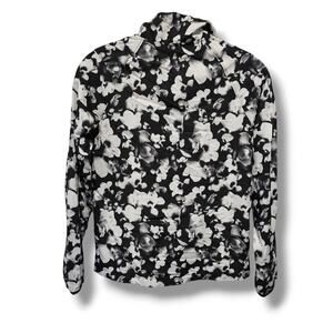 Avia Girls black white zip-front activewear performance jacket - large (10/12)